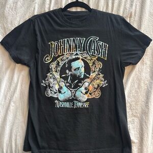 Ash Black Johnny Cash Graphic Tee